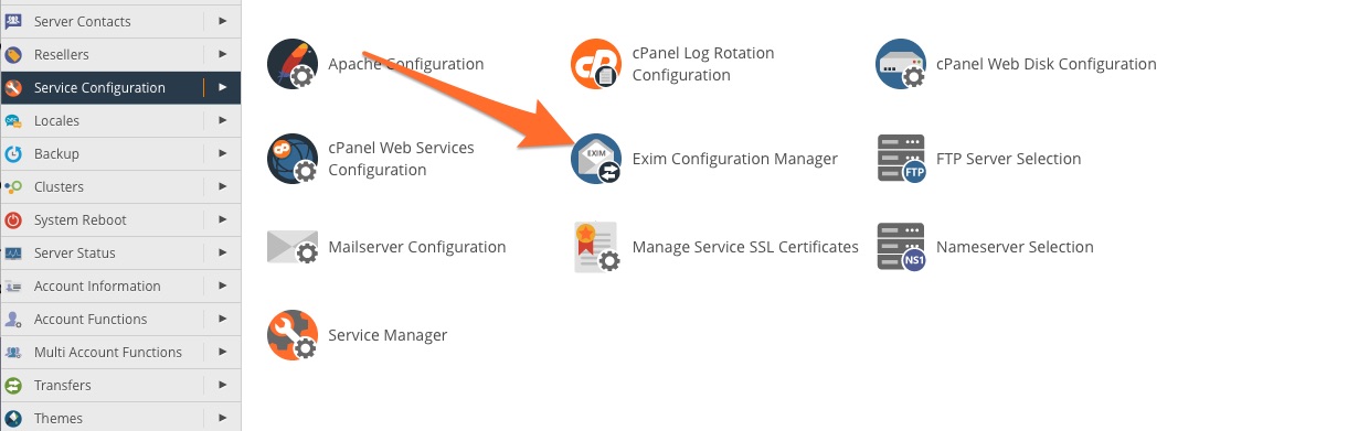 Exim Configuration Manager